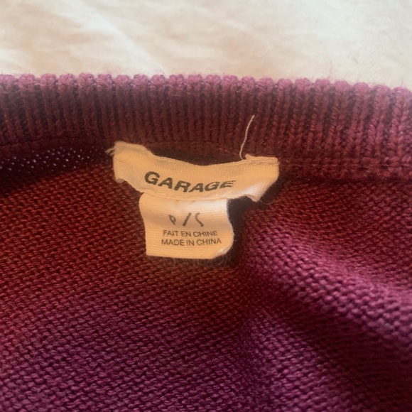 Garage | burgundy lace up sleeve sweater - Picture 3 of 4